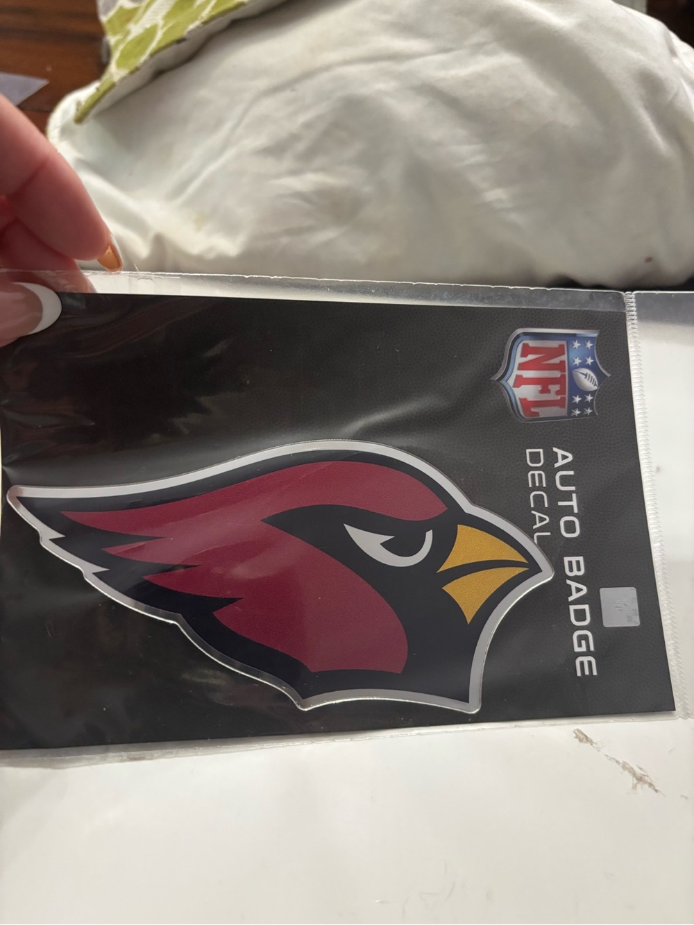 NFL Arizona Cardinals Car Badge Decal - Cardinal Red, Gold, Black NWT